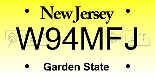 W94MFJ New Jersey License Plate