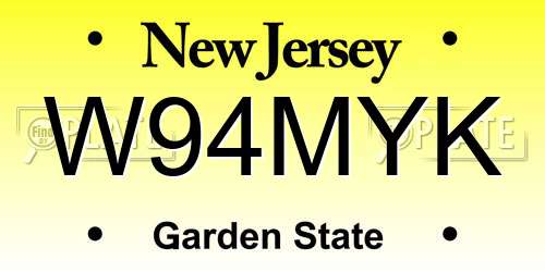 W94MYK New Jersey License Plate