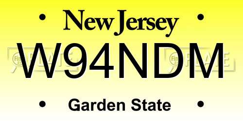 W94NDM New Jersey License Plate