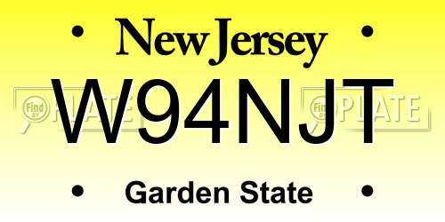 W94NJT New Jersey License Plate