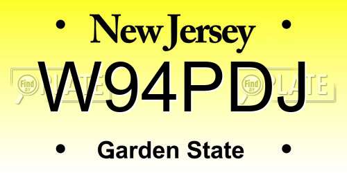 W94PDJ New Jersey License Plate