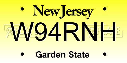 W94RNH New Jersey License Plate