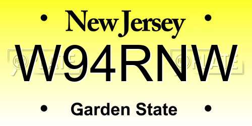 W94RNW New Jersey License Plate