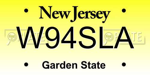 W94SLA New Jersey License Plate