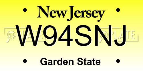 W94SNJ New Jersey License Plate