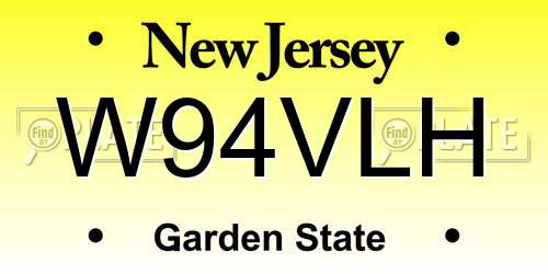 W94VLH New Jersey License Plate