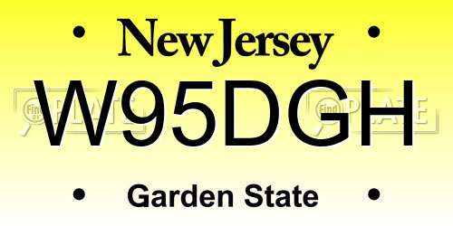 W95DGH New Jersey License Plate