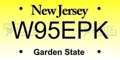 W95EPK New Jersey License Plate