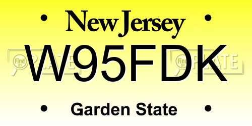 W95FDK New Jersey License Plate