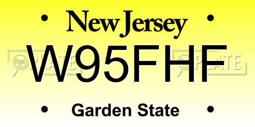 W95FHF New Jersey License Plate