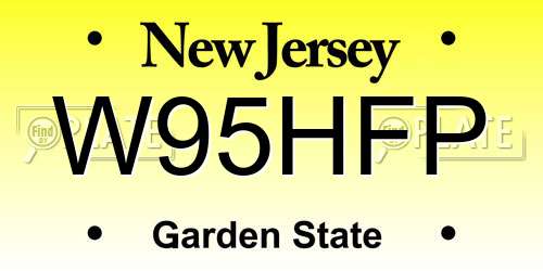 W95HFP New Jersey License Plate