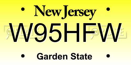W95HFW New Jersey License Plate