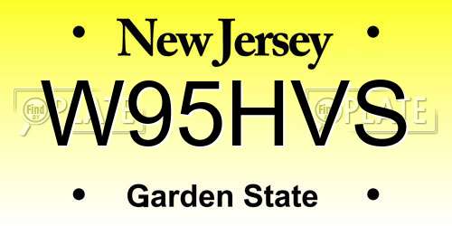 W95HVS New Jersey License Plate