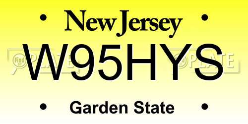 W95HYS New Jersey License Plate
