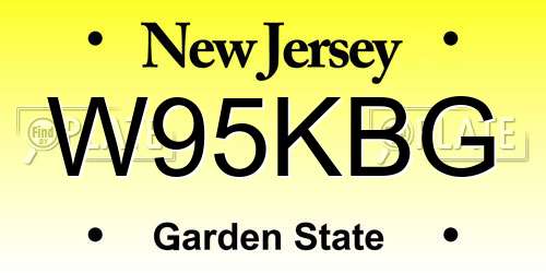 W95KBG New Jersey License Plate