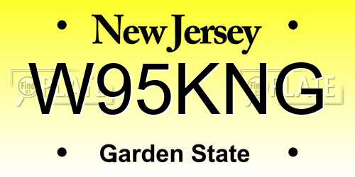 W95KNG New Jersey License Plate