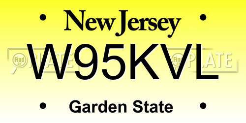 W95KVL New Jersey License Plate