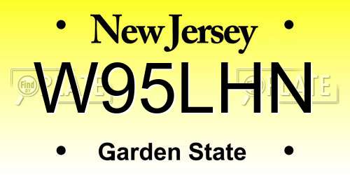 W95LHN New Jersey License Plate