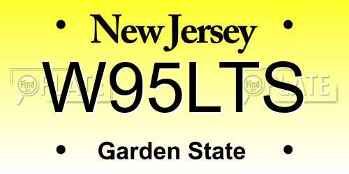 W95LTS New Jersey License Plate