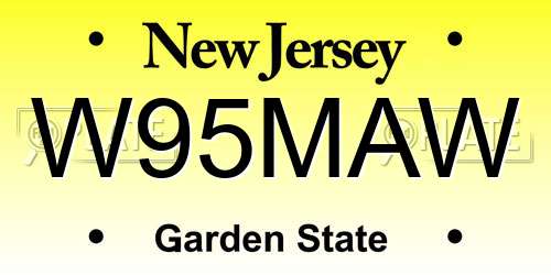 W95MAW New Jersey License Plate