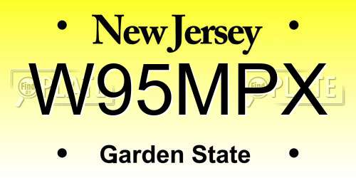 W95MPX New Jersey License Plate