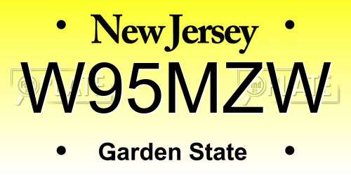 W95MZW New Jersey License Plate
