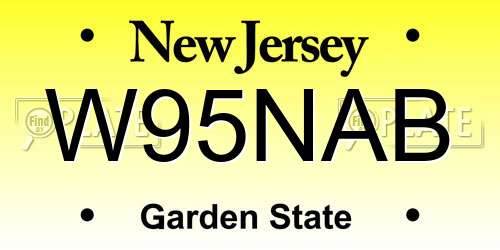 W95NAB New Jersey License Plate