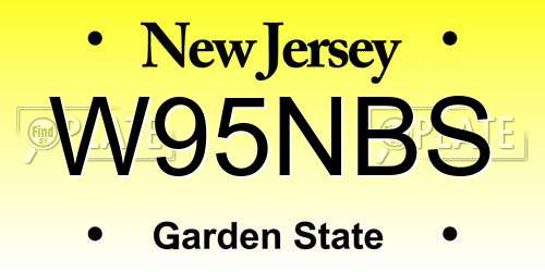 W95NBS New Jersey License Plate