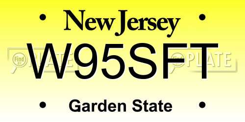W95SFT New Jersey License Plate