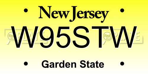 W95STW New Jersey License Plate