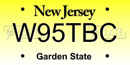 W95TBC New Jersey License Plate