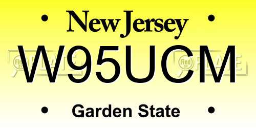 W95UCM New Jersey License Plate