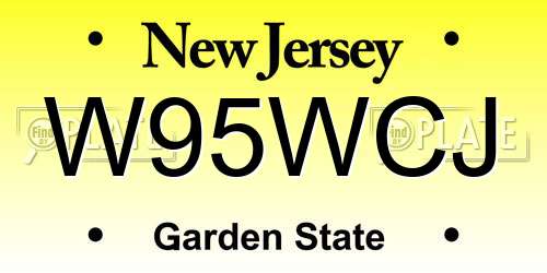 W95WCJ New Jersey License Plate