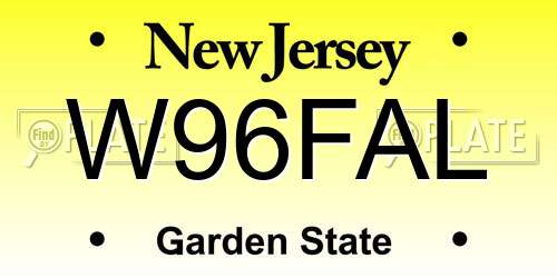 W96FAL New Jersey License Plate