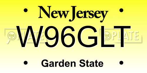W96GLT New Jersey License Plate