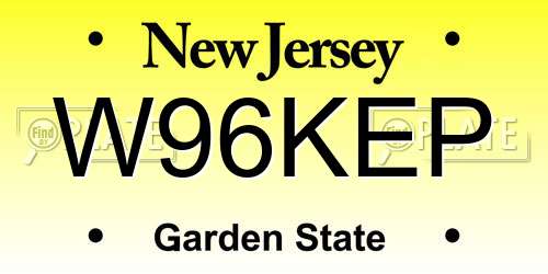 W96KEP New Jersey License Plate