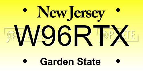 W96RTX New Jersey License Plate