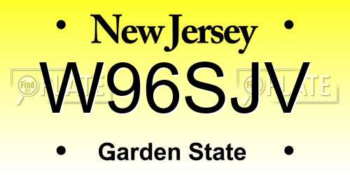 W96SJV New Jersey License Plate