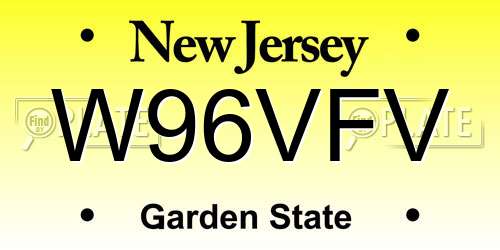 W96VFV New Jersey License Plate