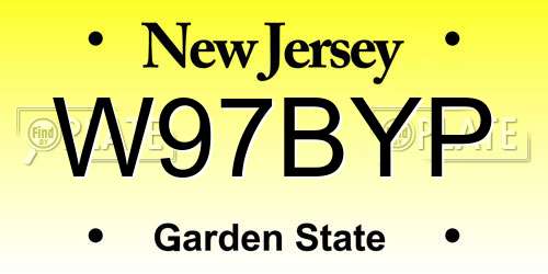 W97BYP New Jersey License Plate