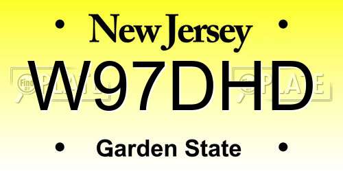 W97DHD New Jersey License Plate