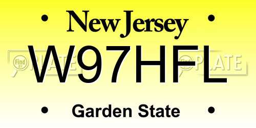 W97HFL New Jersey License Plate