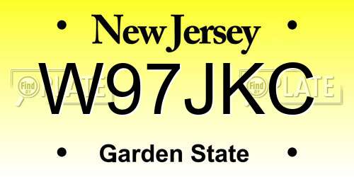 W97JKC New Jersey License Plate