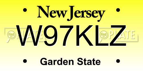 W97KLZ New Jersey License Plate