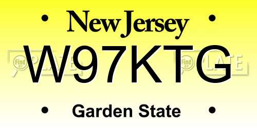 W97KTG New Jersey License Plate