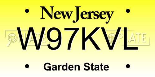 W97KVL New Jersey License Plate