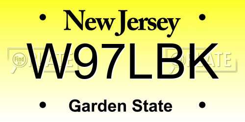 W97LBK New Jersey License Plate