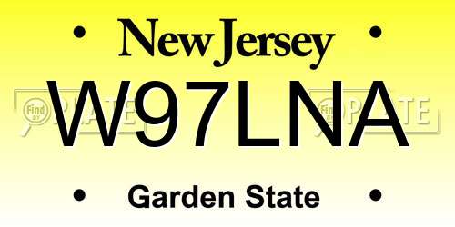 W97LNA New Jersey License Plate
