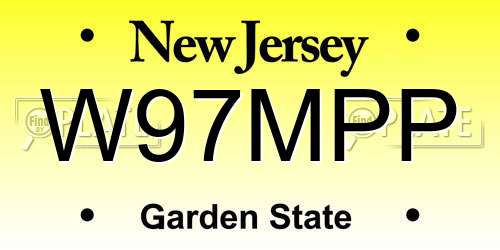 W97MPP New Jersey License Plate