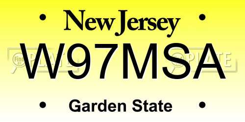 W97MSA New Jersey License Plate
